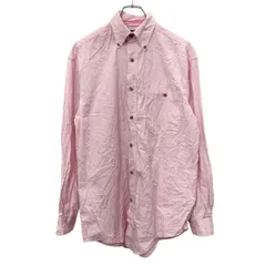 90s Wrangler 長袖 チェックシャツ M位 ピンク・ホワイト ラングラー 90年代 ボタンダウン 胸ポケット カジュアルシャツ 春物 a711-5157のサムネイル