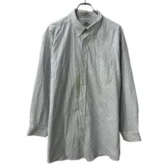 L.L.Bean 長袖 ストライプシャツ 2XL ホワイト ブルー エルエルビーン ボタンダウン 胸ポケット 長袖シャツ トップス 春物 a711-5163のサムネイル