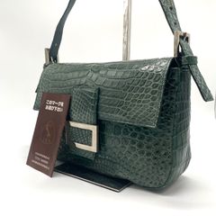 ✨超希少✨パイソンレザー ショルダーバッグ 2way シルバー金具 Y2K 緑 