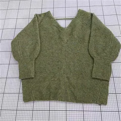 ◇ ⊆ Kastane カスタネ バックオープン 長袖 ニット セーター サイズF グリーン系 レディース E  【1508260056038】