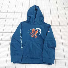 ◇ ⊆ NIKE ナイキ DQ9095-460 裏起毛 長袖 プルオーバー パーカー サイズ140 ブルー系 キッズ 子供服 E  【1508260055949】
