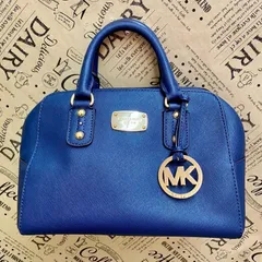 マイケルコース ハンド ミニボストンバッグ 革 紺 フォーマル FX202