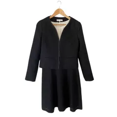 Z1578 KUMIKYOKU 組曲 セットアップ ノーカラー ツイードジャケット ワンピース セレモニースーツ フォーマルスーツ  ブラック/ネイビー 3