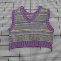 ◇ Θ niko and … ニコアンド Vネック コットン ベスト サイズM ピンク系 レディース E  【1508260056489】