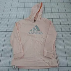 ◇ ⊆ adidas アディダス 裏起毛 長袖 プルオーバー パーカー サイズ150 クリームピンク系 キッズ 子供服 E  【1508260056441】