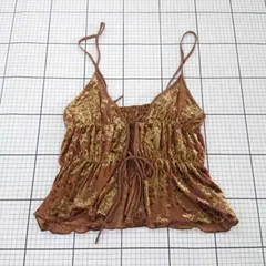 ◇ ⊂ Discoat ディスコート シアー ベロア調 キャミソール ビスチェ サイズF ブラウン系 レディース E  【1508260056434】