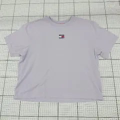 ◇ Θ TOMMY HILFIGER トミーヒルフィガー ショート丈 半袖 Tシャツ カットソー サイズXS ラベンダー系 レディース E  【1508260056311】
