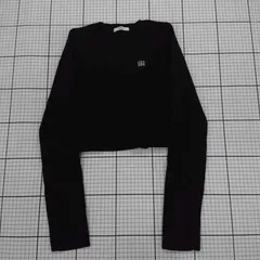 ◇ ⊇ MURUA ムルーア ロゴプレート 長袖 プルオーバー ニット サイズF ブラック系 レディース E  【1508260058018】