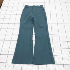 ◇ ⊇ vis-à-vis ビザビ センタープレス フレアパンツ サイズL ダークグリーン系 レディース E  【1508260060141】