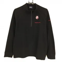パーリーゲイツ長袖ハイネックシャツ 黒 ロゴボルドー 表微起毛 ハーフジップ  メンズ 5(L) ゴルフウェア PEARLY GATES