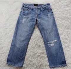 大特価　AMERICAN RAG CIE （アメリカンラグシー） クロップド丈ストレートデニムパンツ 色落ちダメージ