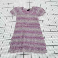 ◇ ⊇ JILL STUART グラデーション ニット 半袖 ミニ丈 ワンピース サイズ0 グレー系パープル系 レディース E  【1508260060356】