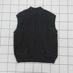 ◇ Θ studio CLIP スタディオクリップ コットン混 ニット ベスト サイズL ダークグレー系 レディース E  【1508260060974】
