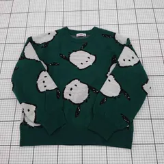 ◇ ⊇ pochacco 総柄 長袖 ニット セーター サイズＭ ダークグリーン系 レディース E  【1508260060936】