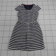 ◇ ⊂ UNTITLED アンタイトル ボーダー 半袖 ミニ丈 ワンピース サイズ1 ネイビー系ホワイト系 レディース E  【1508260060899】