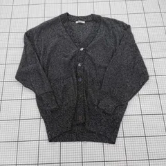 ◇ ⊂ And Search アンドサーチ ラメ混 長袖 カーディガン サイズＭ ブラック系シルバー系 レディース E  【1508260061247】