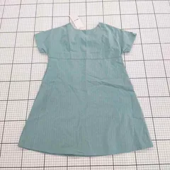 ◇ ⊂ 未使用 COMME CA ISM コットン混 キッズ 子供 半袖 膝下丈 ワンピース サイズ120 ブルー系 レディース E  【1508260061841】