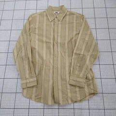 ◇ Θ UNIQLO ユニクロ リラックスストライプロング 長袖 シャツ ブラウス サイズM イエロー系 レディース E  【1508260063791】