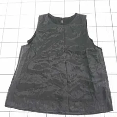 ◇ ⊂ SALOON サルーン チュール レイヤード風 ノースリーブ Tシャツ カットソー サイズF ブラック系 レディース E  【1508260063975】のサムネイル