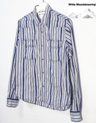未使用品級/希少/即完■White Mountaineering Switch Striped Work Shirt■ホワイトマウンテニアリング 切り替えストライプ ワークシャツ■のサムネイル