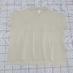 ◇ 未使用 Θ アース ミュージック＆エコロジー シアー 半袖 シャツ サイズF アイボリー系 ベージュ系 レディース E  【1508260064903】
