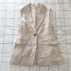 ◇ Θ GU ジーユー 211-356260 ジレ テーラード ベスト Z サイズM ベージュ系 レディース E  【1508260065276】