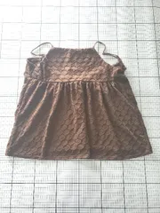 ◇ ⊂ Discoat ディスコート 総柄 キャミソール ビスチェ サイズF ブラウン系 レディース E  【1508260065160】