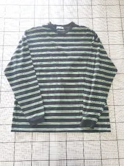 ◇ Θ FREAK'S STORE フリークスストア ボーダー柄 長袖 ロンＴ カットソー サイズL ブラック系 メンズ E  【1508260065627】