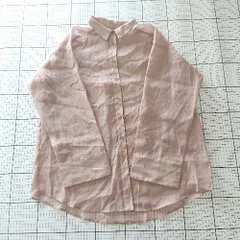 ◇ ⊂ NICE CLAUP ナイスクラップ シアー オーバーデザイン 長袖 シャツ サイズF ライトブラウン系 レディース E  【1508260065528】