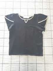 ◇ Θ tocco closet トッコ クローゼット パール 半袖 ニット カットソー サイズM ブラック系 レディース E  【1508260065757】