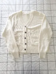 ◇ ⊆ niko and … ニコアンド コットン 長袖 ニット カーディガン サイズS アイボリー系 レディース E  【1508260065726】