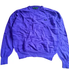 フレッドペリー　ニット　46 117cm Lサイズ パープル　US古着　イタリア製　100% ウール