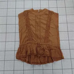 ◇ ⊂ MILKFED. ミルクフェド レース ノースリーブ ブラウス カットソー サイズF キャメル系 レディース E  【1508260066396】のサムネイル
