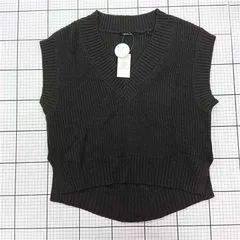 ◇ 未使用 Θ Lugnoncure ルノンキュール Vネック ニット ベスト サイズF チャコールグレー系 レディース E  【1508260066150】