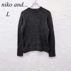e5867 【ニコアンド】 ケーブルニット セーター レディース L ダークグレー