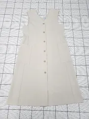 ◇ ⊂ KUMIKYOKU 組曲 フロントボタン ノースリーブ 膝下丈 ワンピース サイズ2 ベージュ系 レディース E  【1508270001301】