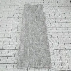◇ ⊇ GRL グレイル dk1106 膝下丈 ラメ入りツイードVネックジャンパースカート サイズF グレー系 マルチ レディース E  【1508270001202】
