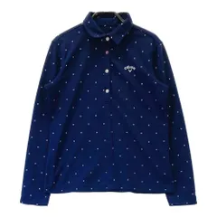 サイズ：L CALLAWAY キャロウェイ  長袖ポロシャツ ドット柄 ネイビー系 [240101551972] ゴルフウェア レディース ストスト