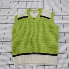 ◇ ⊇ UNIQLO ユニクロ × MARNI 251-457955 ポップコーンニット Vニット ベスト サイズL グリーン系 レディース E  【1508270002216】