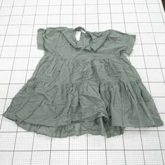 ◇ ⊂ 未使用 Samansa Mos2 blue タグ付き 半袖 スキッパーティアードチュニック サイズF グリーン レディース メンズ E  【1508270002674】