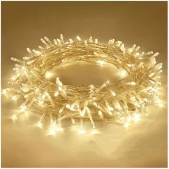 【在庫処分】(シャンパンゴールド パーティー飾り 誕生日 正月 ledガーデン 30m300球) フェアリー ガーランド キャンプ用 ワイヤ 飾り クリスマス インテリアストリングライト 記憶メモリー 8点灯パターン 防水 屋外 防水10m100球30m300