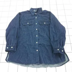 ◇ ⊇ GLOBAL WORK グローバルワーク オーバーサイズ 長袖 デニム シャツ サイズF ネイビー系 レディース E  【1508270003077】