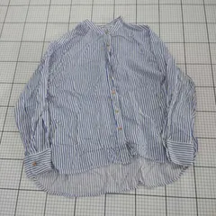 ◇ Θ CIAOPANIC TYPY ストライプ バンドカラー 長袖 シャツ ブラウス サイズONE ホワイト ブルー系 レディース E  【1508270003381】