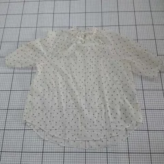 ◇ ⊂ green label relaxing UNITED ARROWS ドット柄 半袖 シアー ブラウス アイボリー ブラック系 レディース E  【1508270003312】