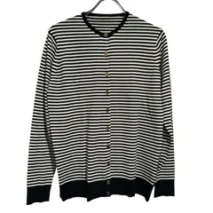 Deuxieme Classe (ドゥーズィエムクラス) ■ ③ 19080500402030 *FF30 クルーネック カーディガン レディース ホワイト×ブラック FREE