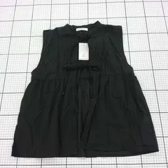 ◇ ⊂ 未使用 Samansa Mos2 blue タグ付き リボン ベスト サイズフリー ブラック レディース E  【1508270004074】
