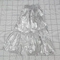 ◇ Θ DAY CLOSET デイ クローゼット ロング丈 ティアード スカート サイズM シルバー系 レディース E  【1508270005712】