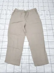 ◇ 未使用 ⊂ H&M エイチアンドエム リネン イージー パンツ サイズL モカ系 レディース E  【1508270005859】