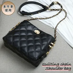 ショルダーバッグ レディース 斜め掛け 本革 レザー ポシェット チェーンストラップ キルティング ミニバッグ 肩掛け プレゼント 無料ラッピング