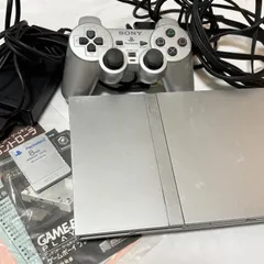 【送料無料】PlayStation2/プレステ2/薄型/PS2/シルバー/ゲーム機本体/コントローラー1台/動作品/稼働品/中古品/メモリーカード8MB